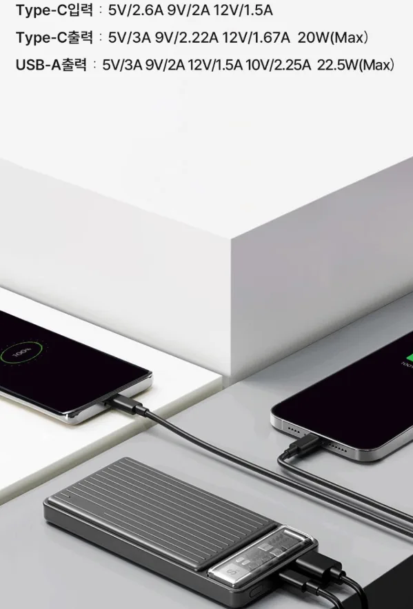 상품코드 : H3926 [에스모도] 851 22.5W 고속충전 슬림형 보조배터리 10,000mAh (SMODO-851)