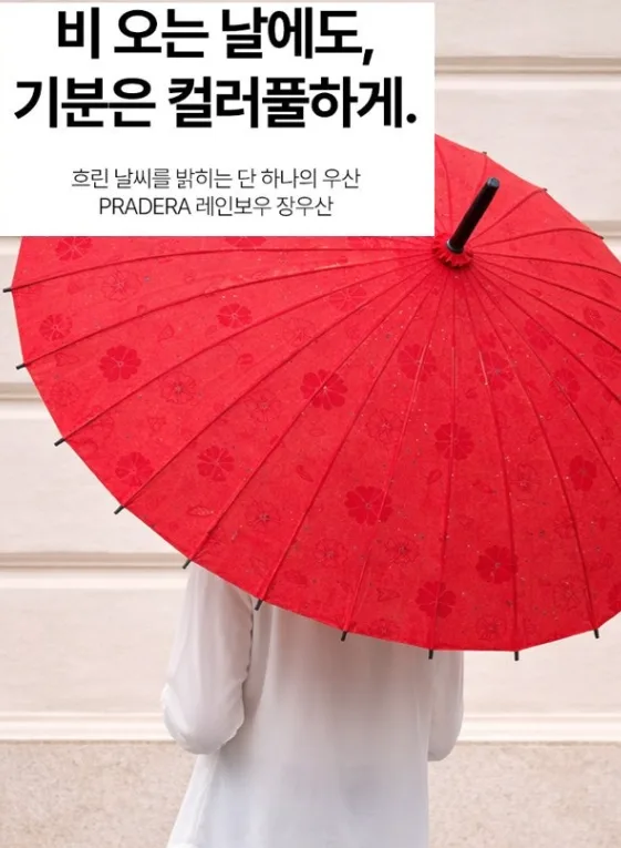 비오면 꽃이 피는 벚꽃 레인보우 고급 장우산