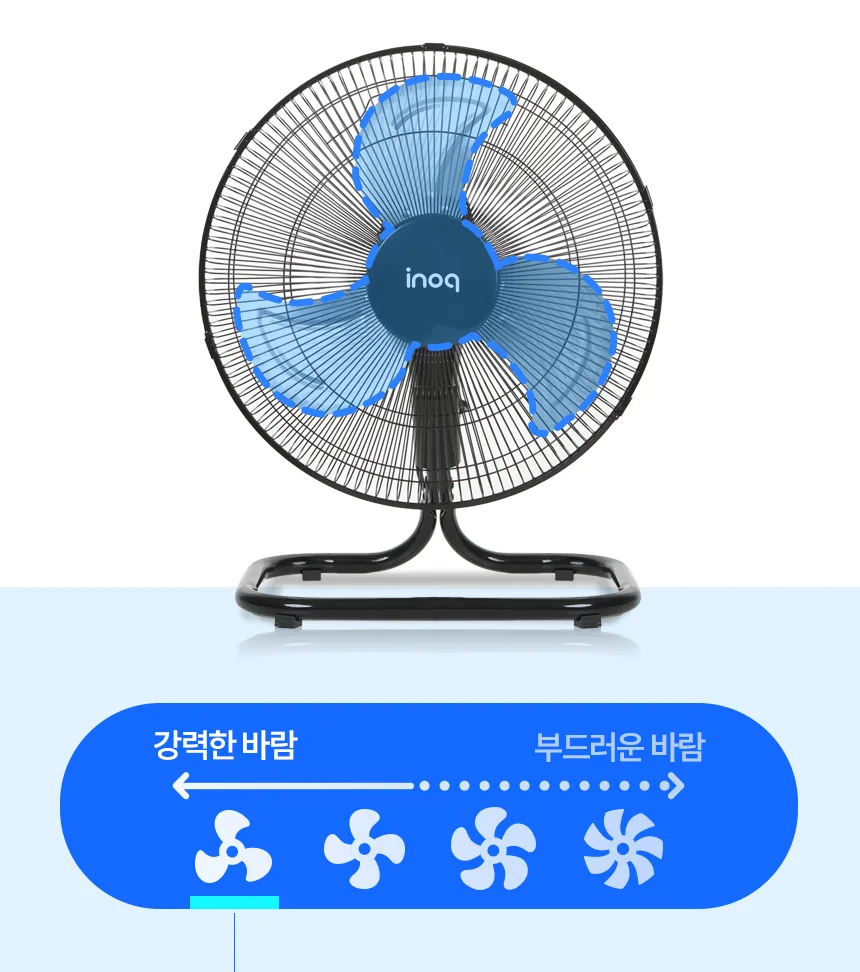 이노크아든 공업용 좌우회전 앉은뱅이 3단 선풍기 IA-BF1600L (16인치) G20820