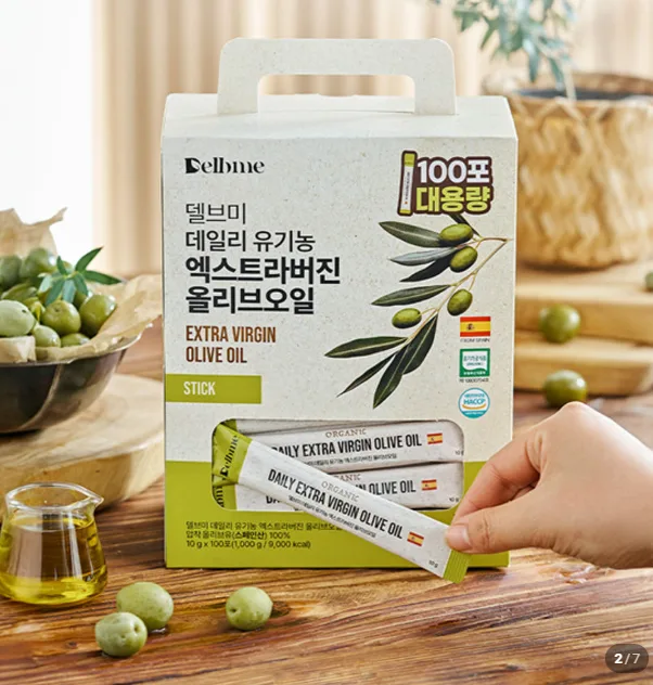 (박스손잡이) 델브미 유기농 엑스트라버진 올리브오일 스틱 100포