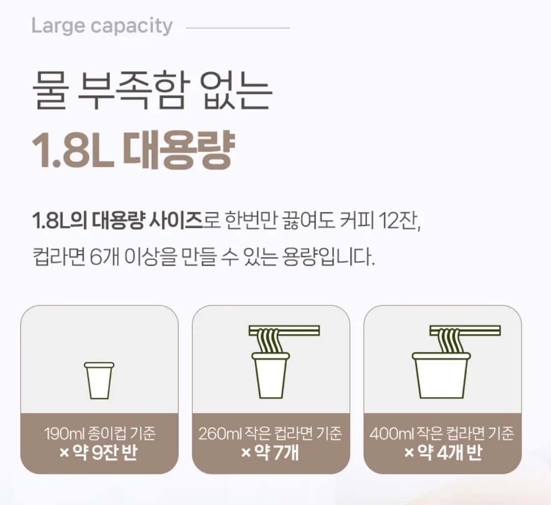 상품코드 : BE006 [벤하임] 이중 단열주전자 전기포트 1.8L (BDK-004-001)