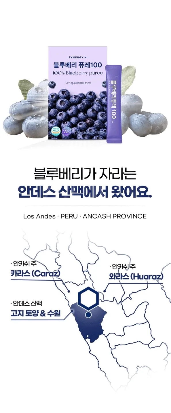 시너지엔 블루베리 퓨레 100