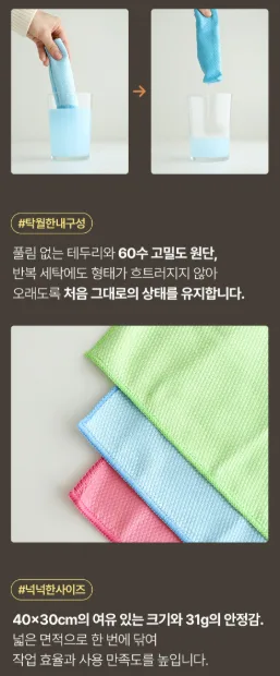 상품코드 : HAS044 해피키친 극세사행주3p