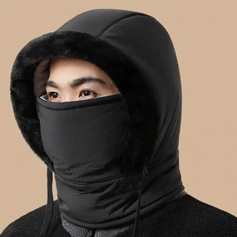 완전무장 남녀공용 올인원 패딩 후드넥워머 모 자 넥워머 스카프 목도리 바람막이 방한 워머
