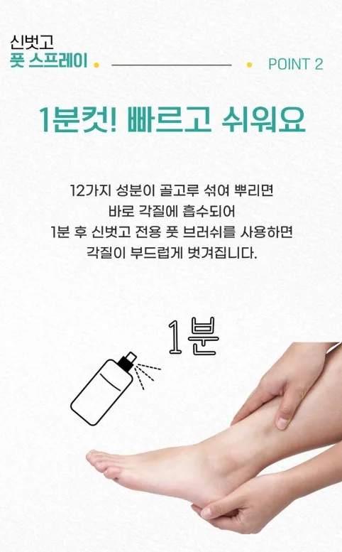 상품코드 : SBG02 신벗고 풋 스프레이 각질지우개 제거제 풋필링 100ml