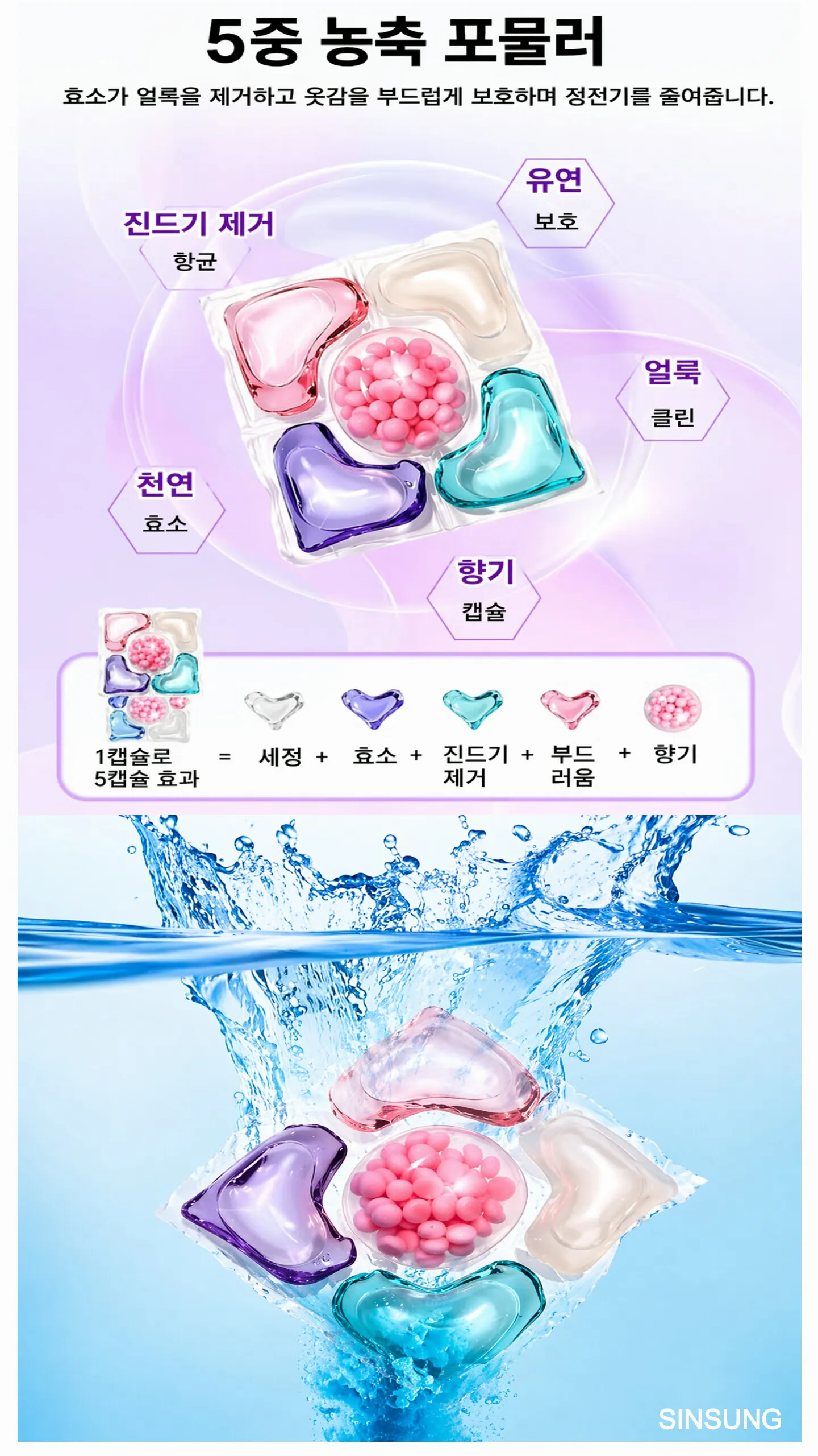 상품코드 : S227 밀튼 이지크린 5in1 캡슐 세제