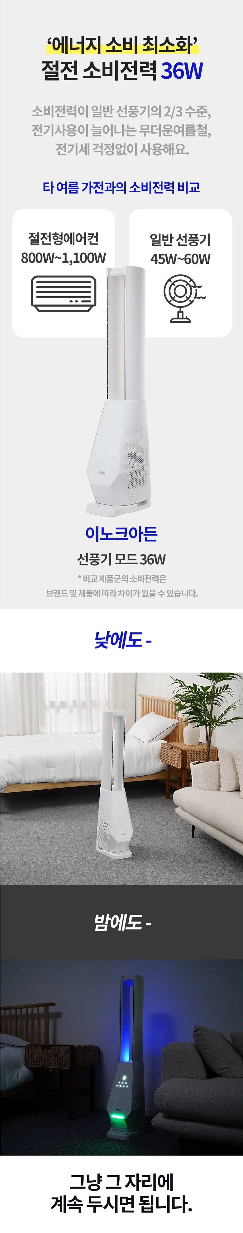 이노크 날개없는 BLDC 선풍기 IA-FNH3000 G20832