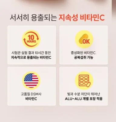 [일양약품] 속편한 10시간 지속성 중성 비타민C 810mg x 60정 1개