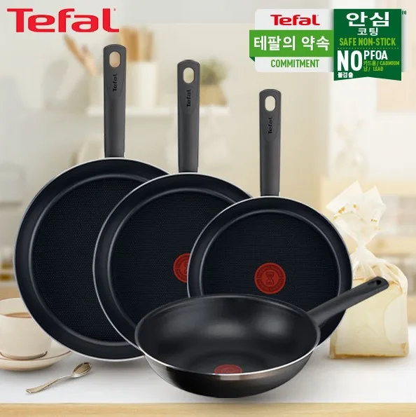 [테팔] G6 초코브라우니 프라이팬 24cm+30cm+멀티팬 28cm+드레스블루 프라이팬 28cm