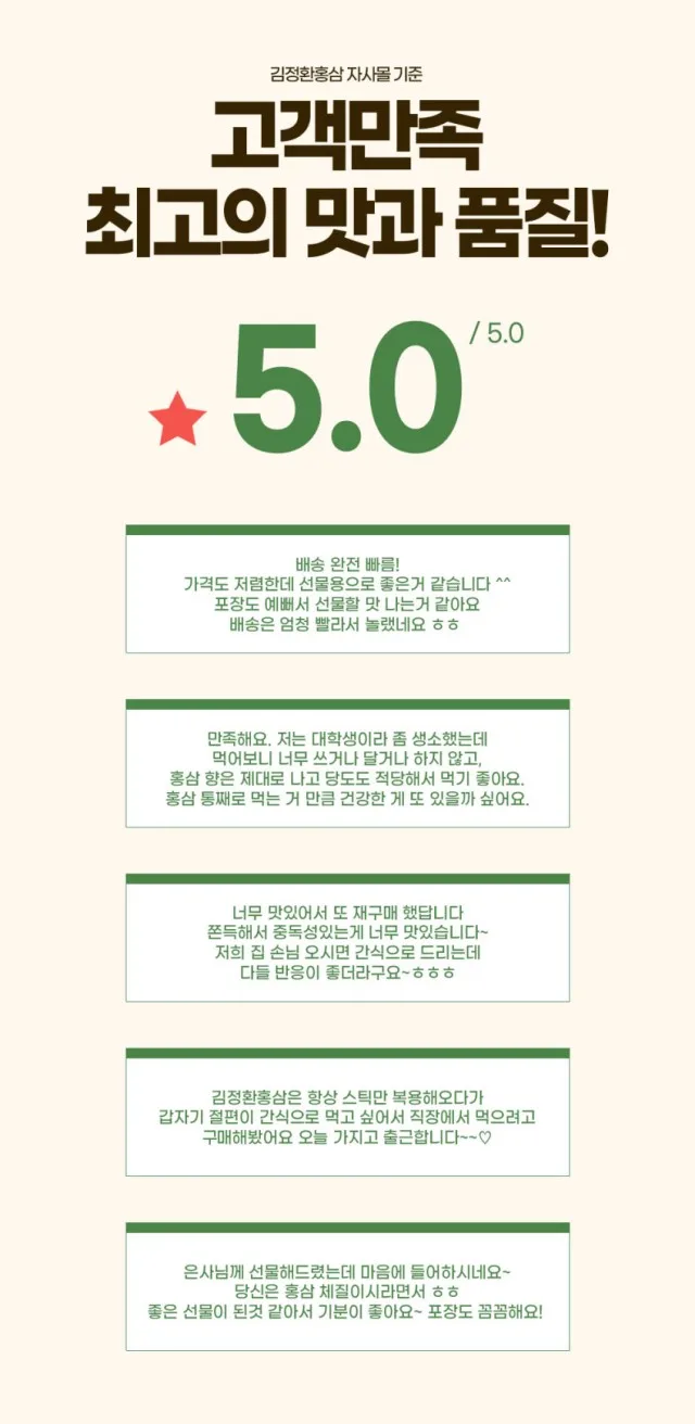 상품코드 : KJH009 김정환홍삼 꿀먹은 홍삼 절편 180g (쇼핑백)