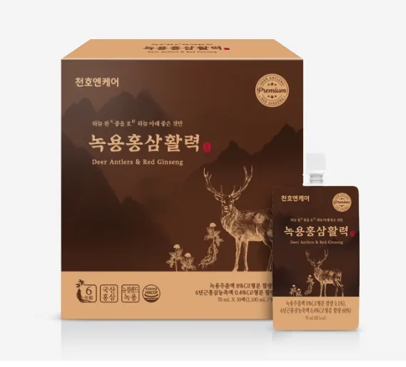 [천호엔케어]  녹용홍삼활력 70ml*30팩