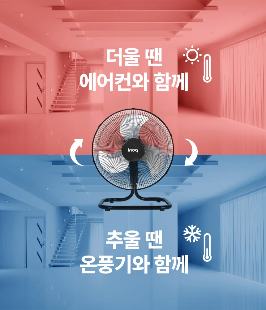 이노크아든 공업용 좌우회전 앉은뱅이 3단 선풍기 IA-BF1600L (16인치) G20820