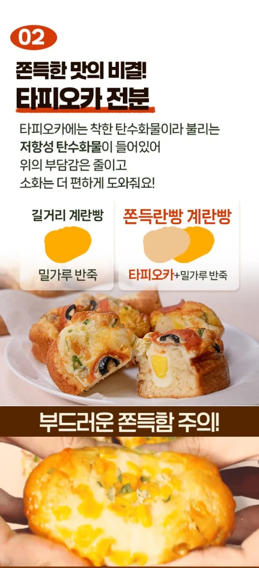 상품코드 : CIN006 쫀득란빵 토핑가득 추억의 계란빵 국내산계란 3종 80g