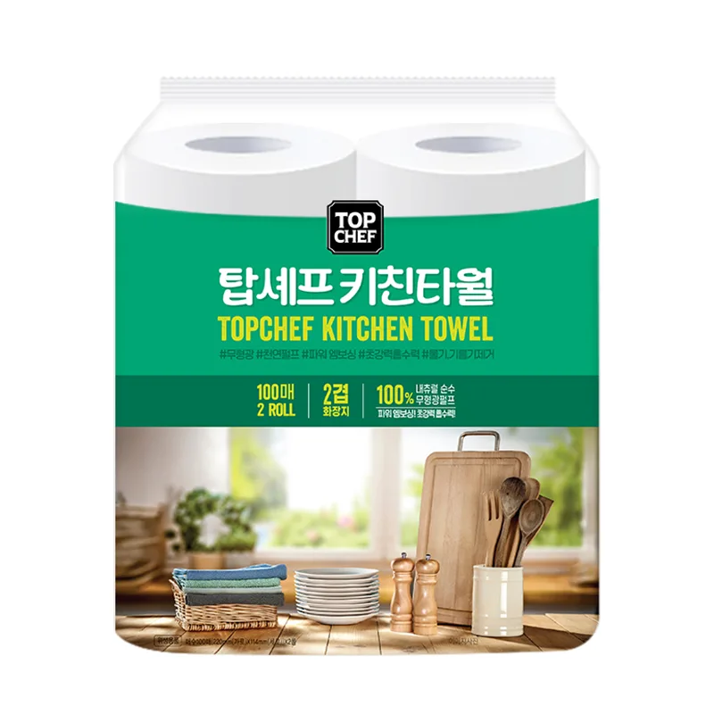 (스티커미부착)탑셰프 롤타입키친타올100매2롤