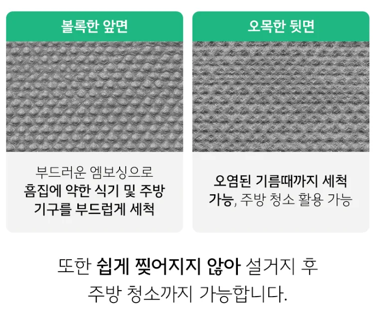 기름기 위생 걱정없는 일회용 수세미 60매