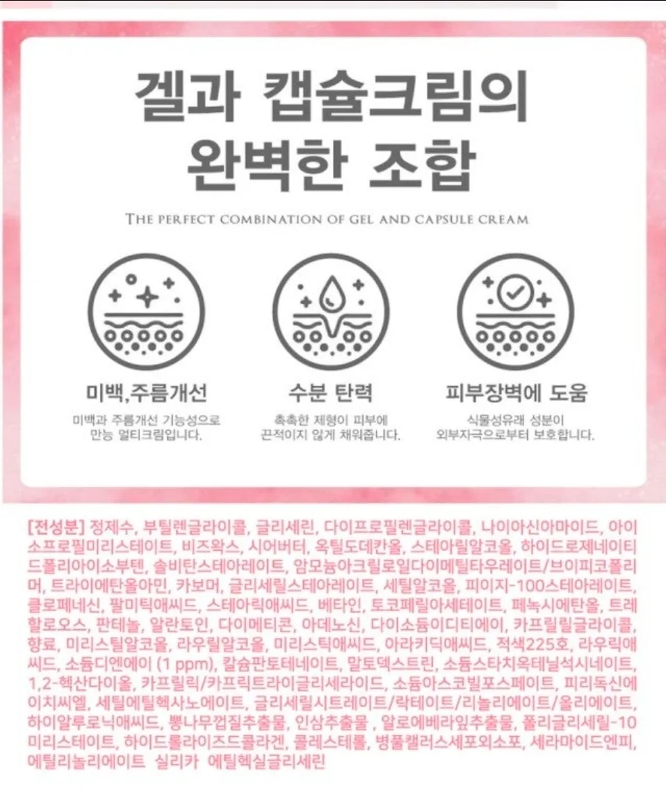 상품코드 : K642 앙쥬 기미잡티엔 PDRN 핑크알 캡슐크림 120g