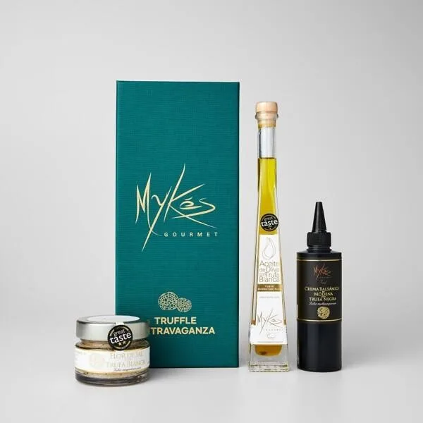 [마이크고메] 화이트트러플 오일100ml x 화이트트러플 소금100g x 발사믹글레이즈 250ml 3종 선물세트 + 쇼핑백