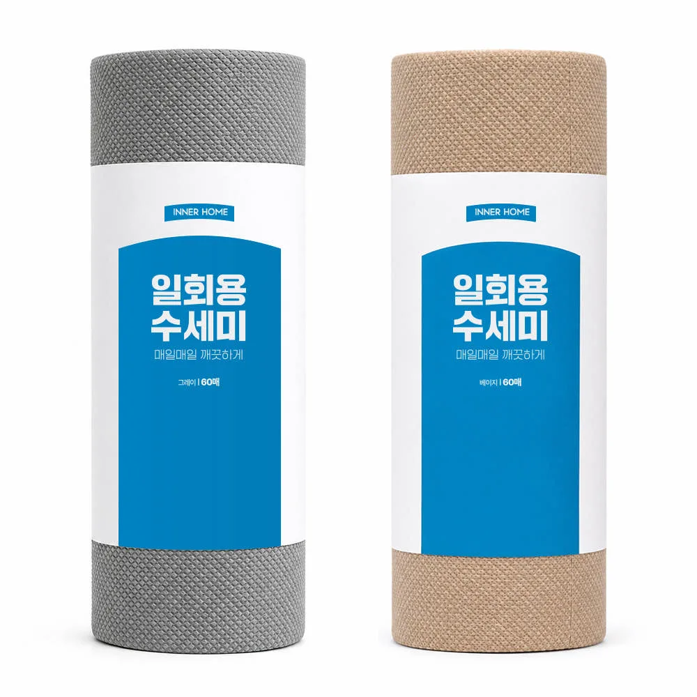 이너홈 국내생산 데일리 일회용 수세미 60매