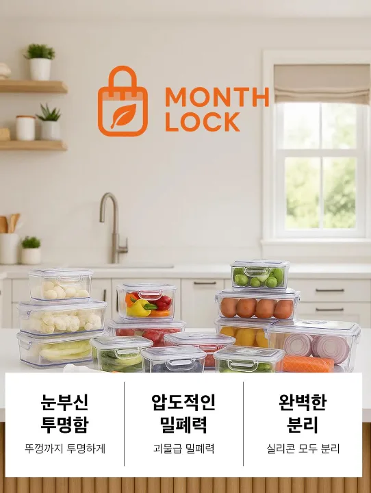 상품코드 : CNK010 최강밀폐력! 몬스락 진공밀폐용기 5종세트 (국산)