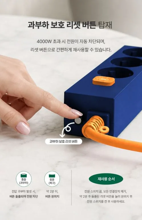 AUTONIT 오토닛 데일리팝 4구멀티탭 블루