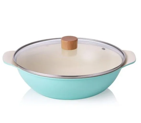 [리빙아트] IH 우드 세라믹 전골웍팬(28cm)