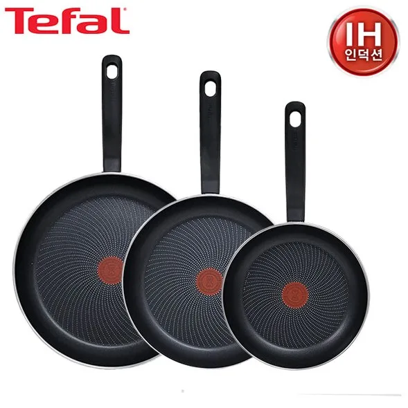 [테팔] 퍼펙트 쿠킹 다크 인덕션 프라이팬 24cm+28cm+32cm