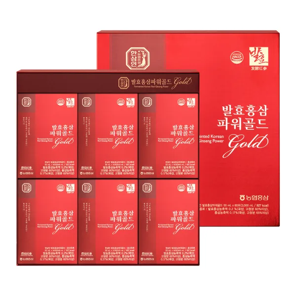 [농협 한삼인] 발효홍삼파워골드 50ml x 60포 + 쇼핑백