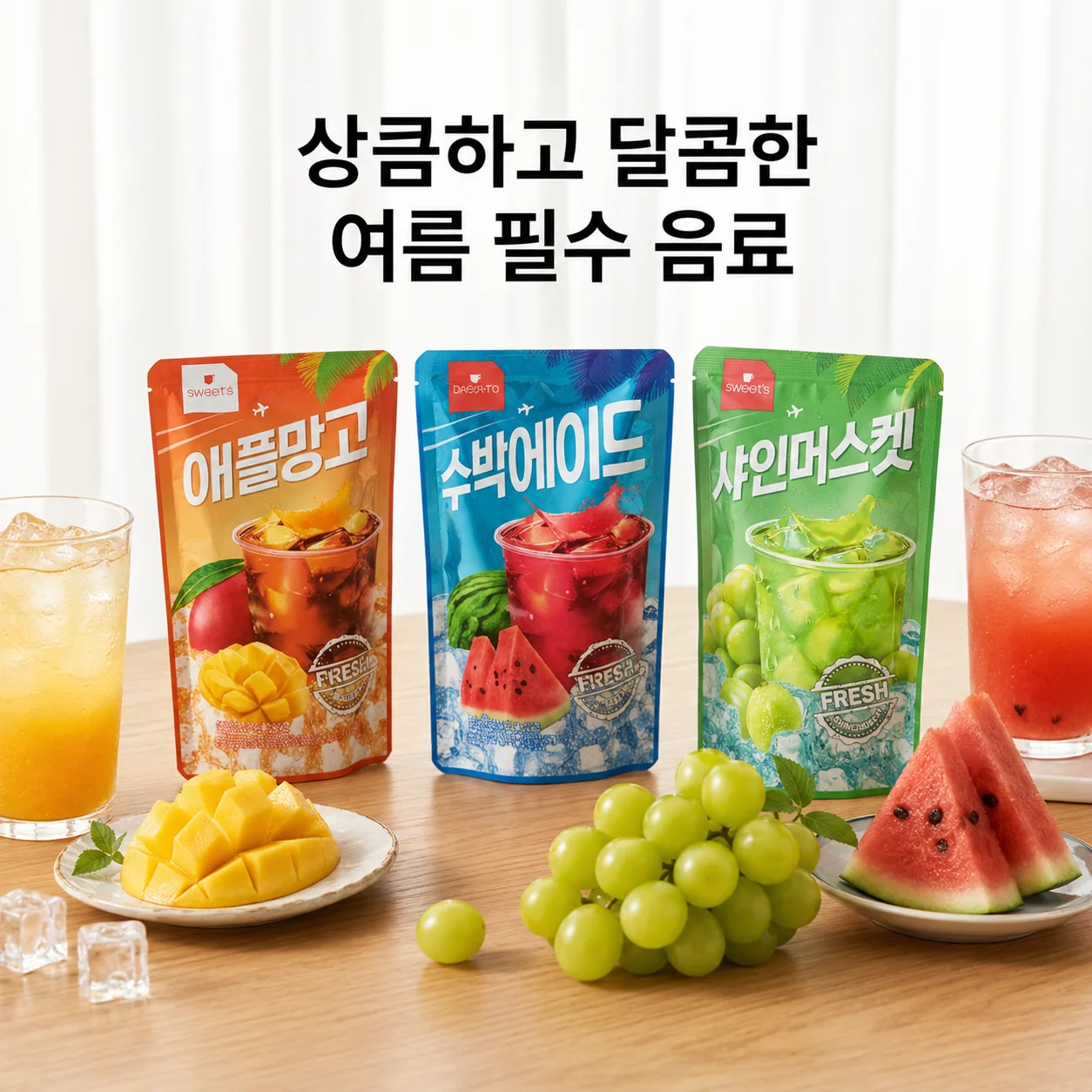 상품코드 : K644 스위츠 과즙 아이스 음료 3종 230ml x 10개입