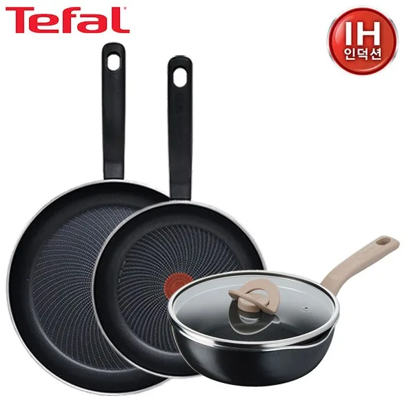 [테팔] 퍼펙트 쿠킹 다크 인덕션 프라이팬 24cm+30cm+G6 원픽 냄비팬 22cm(블랙)
