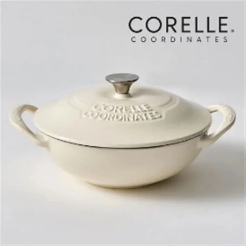 [코렐] 코디네이츠 무쇠 스칼렛 아이보리 22cm 웍냄비