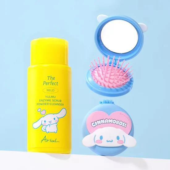 [아리얼] 더 퍼펙트 율무 효소 스크럽 파우더워시 55g (시나모롤 미러 브러쉬 증정)