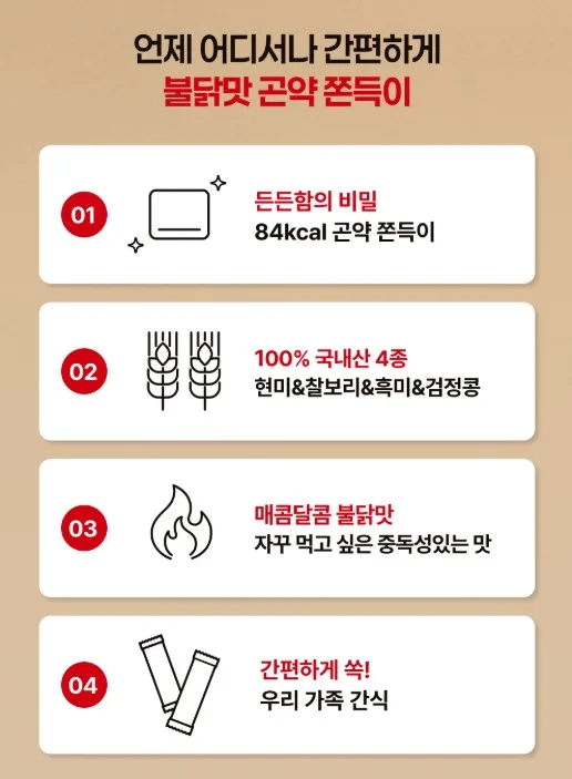 상품코드 : SSH001 저칼로리 간식 불닭맛 곤약쫀득이 25g x 20p