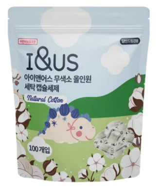 아이앤어스 무색소 저자극 초고농축 캡슐세제(내츄럴 코튼향), 100개입