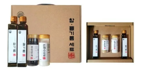 [한강농산] 참.들기름 4종세트 (볶음검정깨+안데스소금)