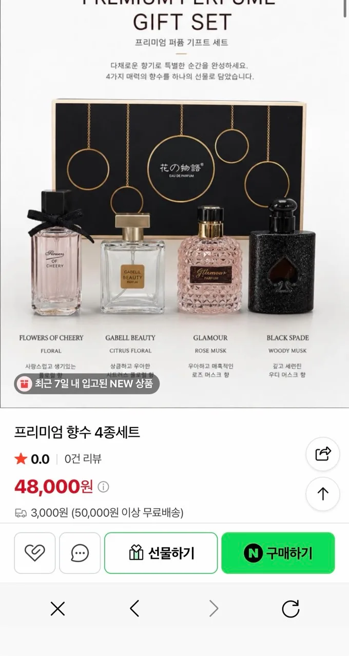 상품코드 : GLB116 프리미엄 향수 4종세트