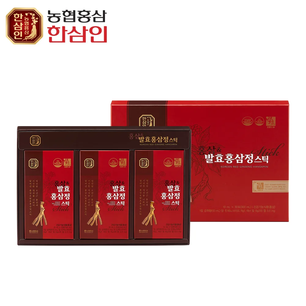 [농협 한삼인] 한삼인 발효홍삼정 스틱 10ml x 30포 + 쇼핑백