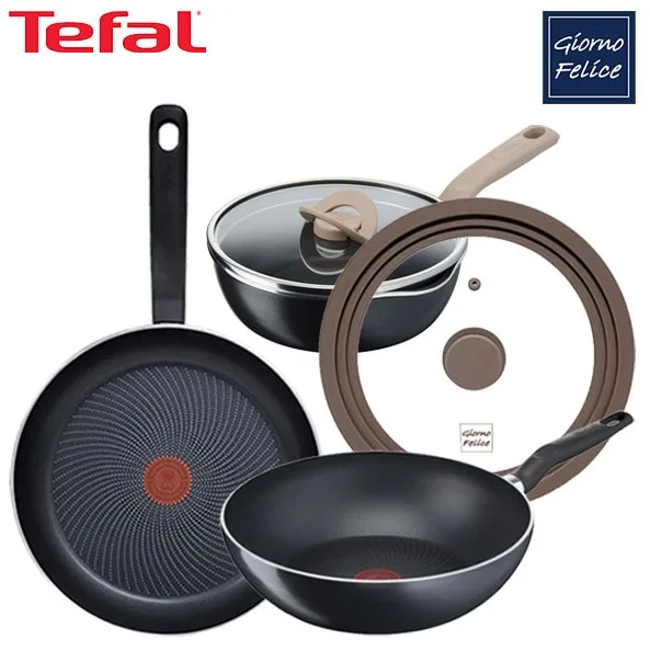 [테팔] 퍼펙트 쿠킹 다크 인덕션 프라이팬 28cm+멀티팬 28cm+G6 원픽 냄비팬 22cm(블랙)+[죠르노펠리체] 실리콘 멀티 유리 뚜껑 M