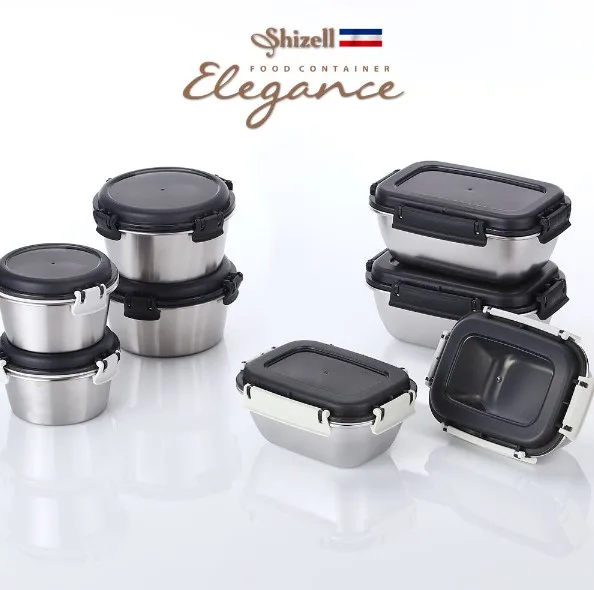 [쉬젤] 엘레강스 푸드컨테이너 종합8종세트B (원형 350ml-2EA / 550ml-2EA 사각 550ml-2EA / 850ml-2EA)