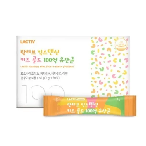 [락티브] 익스텐션 키즈 골드 100억 유산균 2g x 30포
