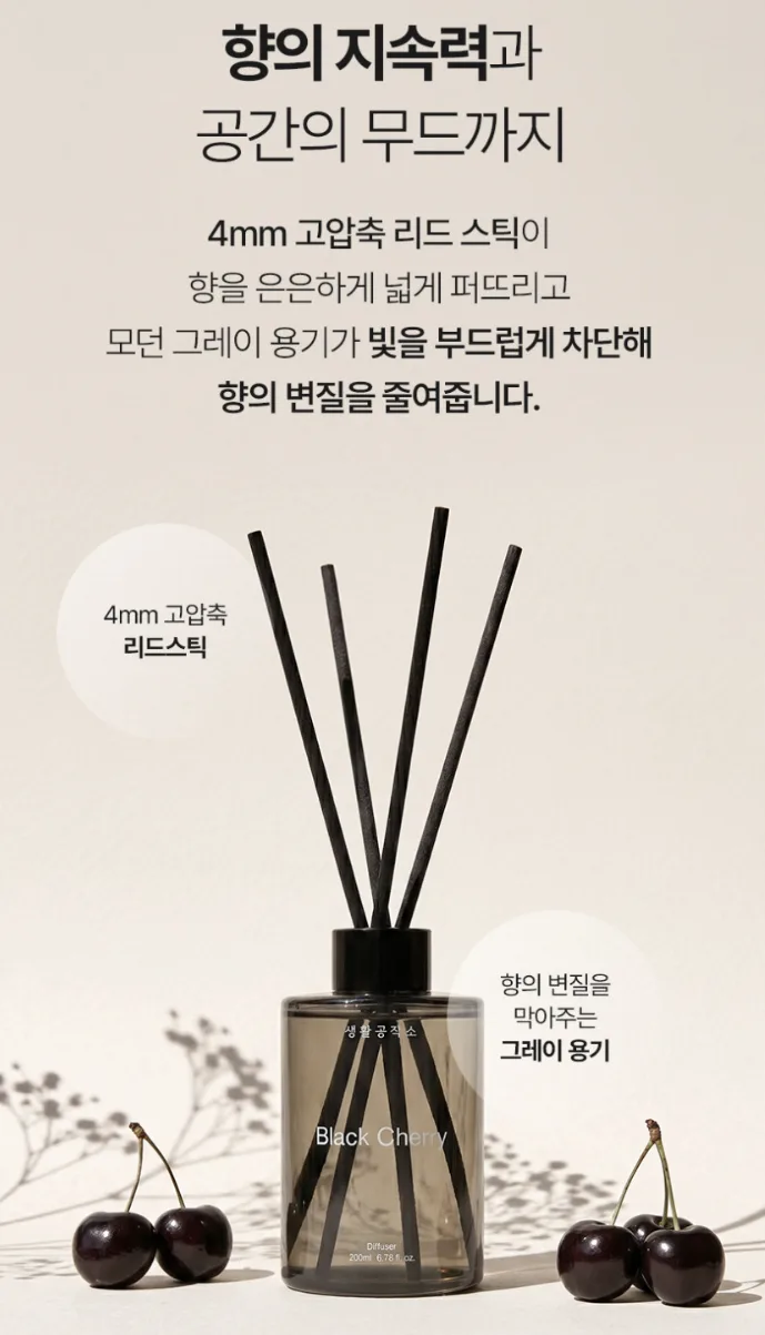 생활공작소 (특수 스틱) 발향력 좋은 디퓨저 200ml X 2개