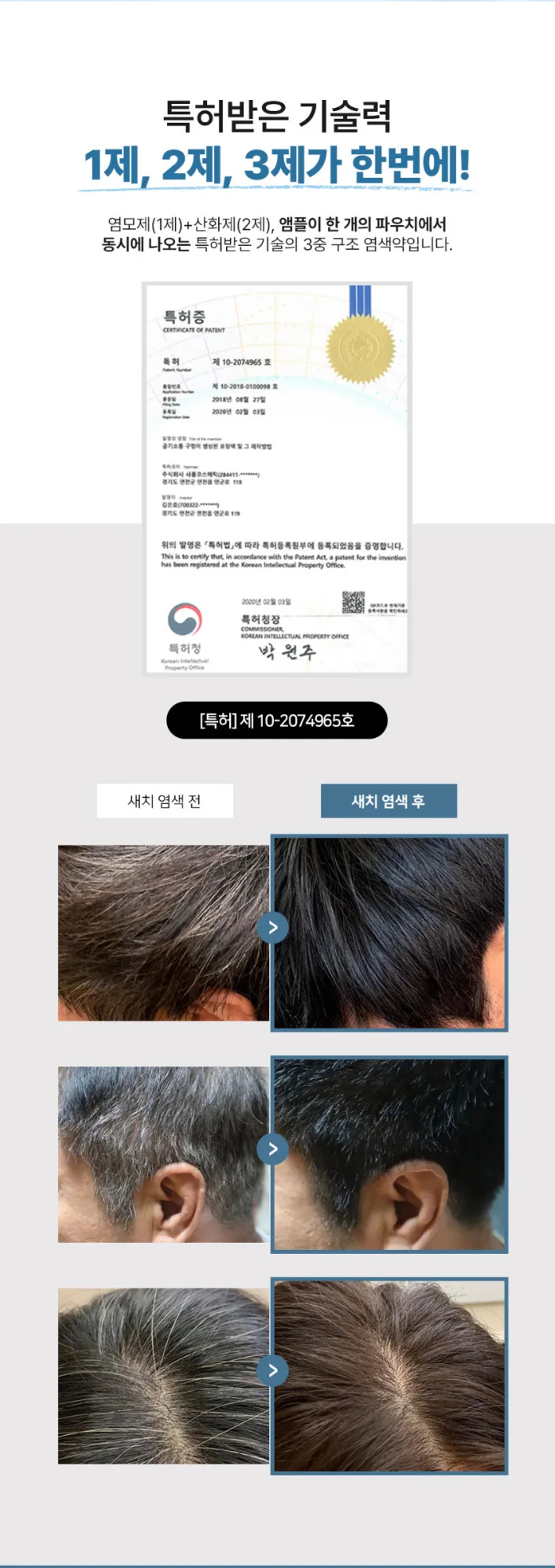 상품코드 : DNP003 [더나플러스] 새치염색약 셀프 흰머리 5분 염색 샴푸형, 27gx5개입