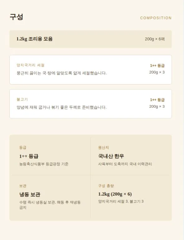 명우관 한우 1++ 선물세트 (1번세트)
