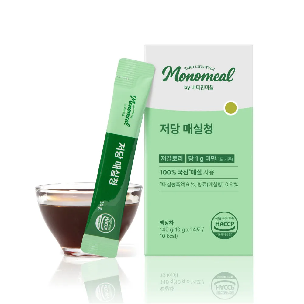 [비타민마을] 모노밀 100% 국산매실 저당 매실청 스틱 14포, 1개