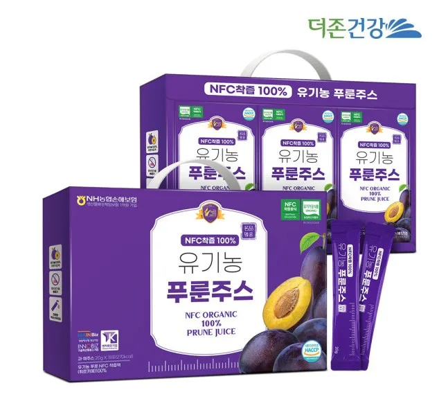 [더존건강]NFC착즙 100% 유기농 푸룬주스 20g X 18포