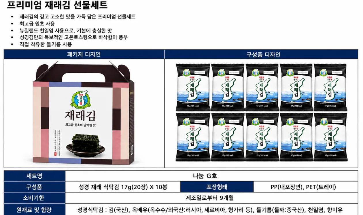 지도표 성경김 선물 G호 (카톤발주용) 사진 2