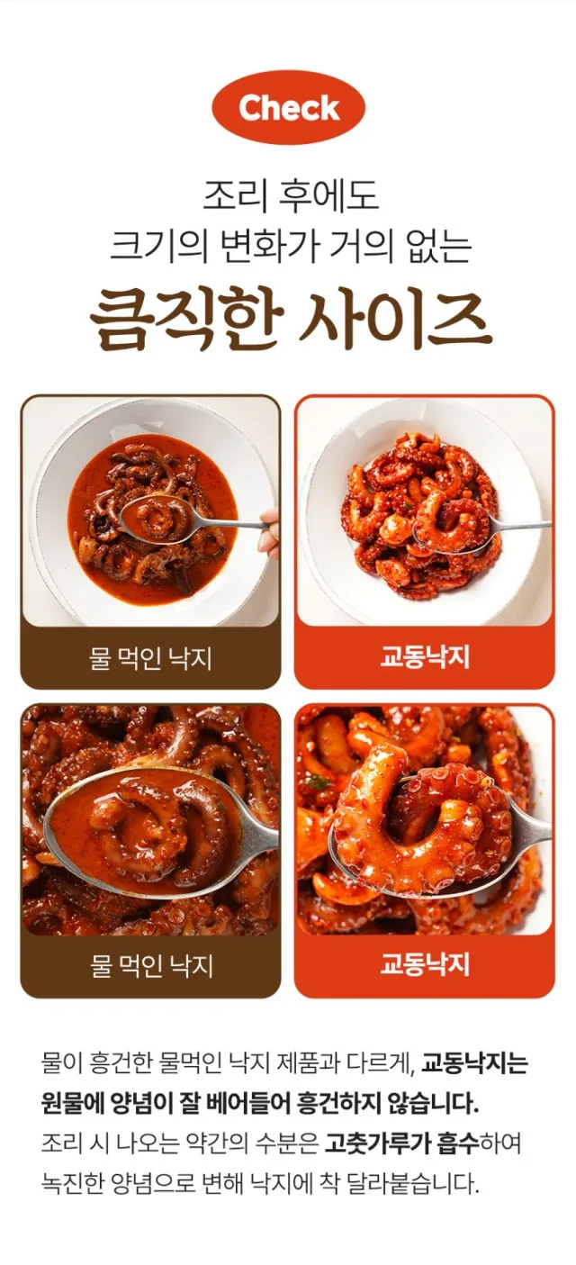 상품코드 : WJ002 깔끔한 매운맛 교동낙지 450g (2~3인분)