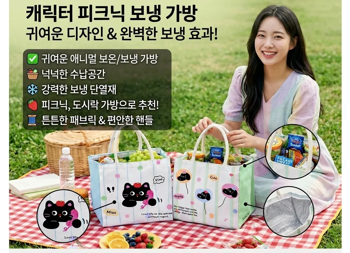 S197 m큐티 애니멀 보온/보냉 쿨러백