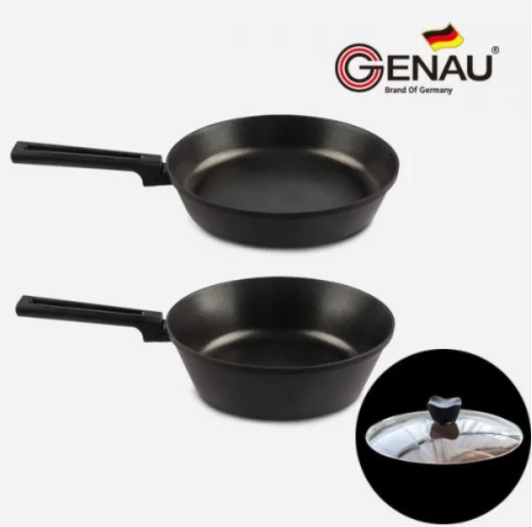 [제너] 펜슬러 IH 티타늄코팅 후라이팬28+궁중팬28cm 2종 유리뚜껑세트