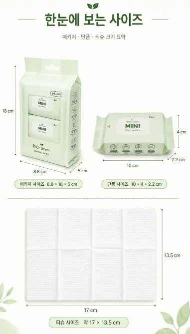 상품코드 : HAS061 닥터그린 미니 물티슈 8매입 6팩