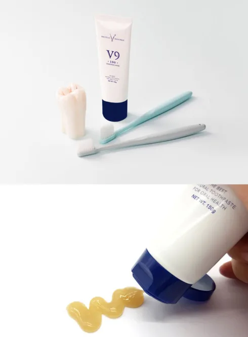 브이나인 V9 잇몸 구취 미백 덴탈클리닉 치약 150g